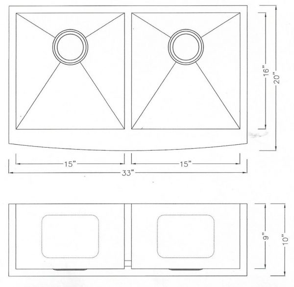 Fabricated Apron Farm Sink 33" x 20" Divine Design Stone &